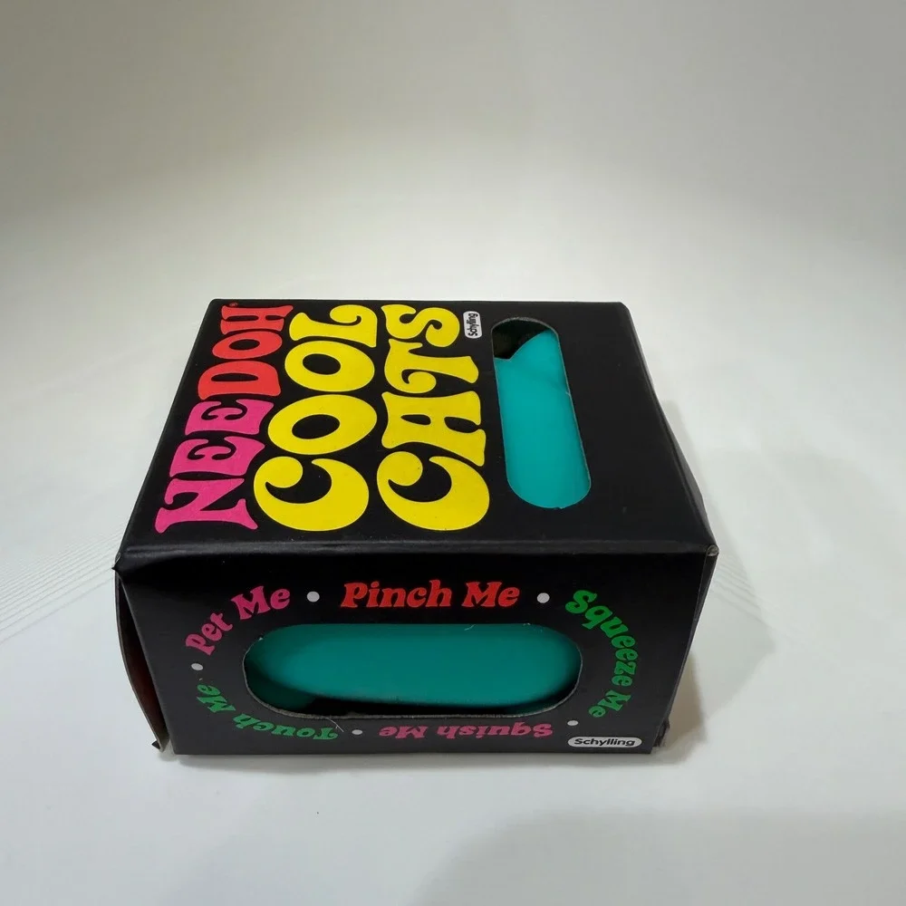 Schylling NeeDoh Cool Cats Teal Squishy Sensory Fidget Toy New